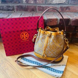 Tory Burch T Monogram Jacquard Bucket Bag